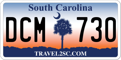 SC license plate DCM730