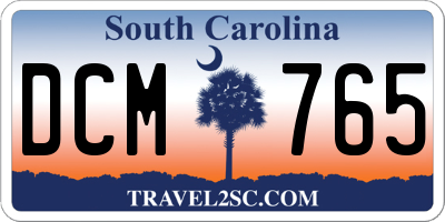 SC license plate DCM765