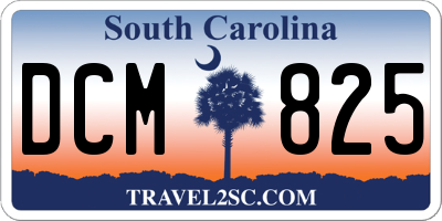 SC license plate DCM825