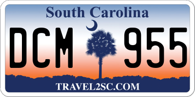 SC license plate DCM955