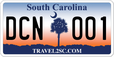 SC license plate DCN001
