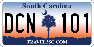 SC license plate DCN101