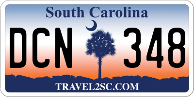 SC license plate DCN348