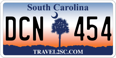 SC license plate DCN454