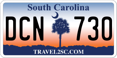 SC license plate DCN730