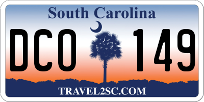 SC license plate DCO149