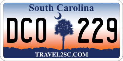SC license plate DCO229