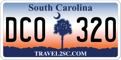 SC license plate DCO320