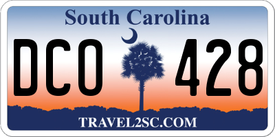 SC license plate DCO428