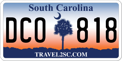 SC license plate DCO818