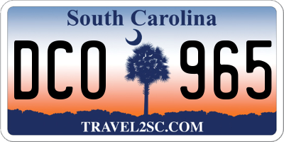 SC license plate DCO965