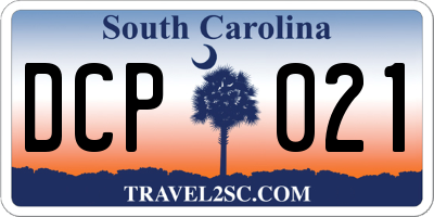 SC license plate DCP021