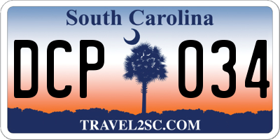 SC license plate DCP034