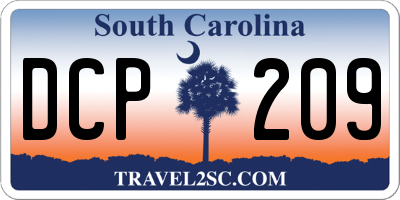 SC license plate DCP209