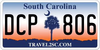 SC license plate DCP806