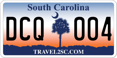 SC license plate DCQ004