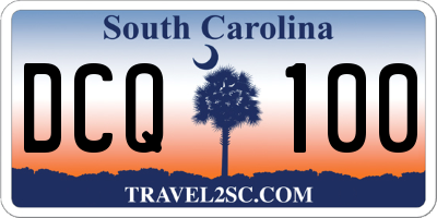 SC license plate DCQ100