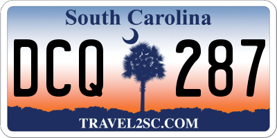 SC license plate DCQ287