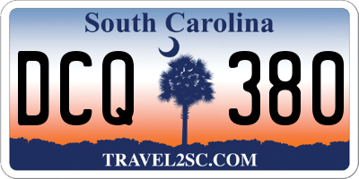 SC license plate DCQ380