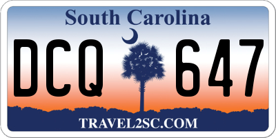 SC license plate DCQ647