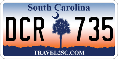 SC license plate DCR735