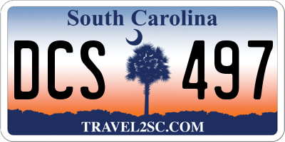 SC license plate DCS497