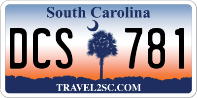 SC license plate DCS781