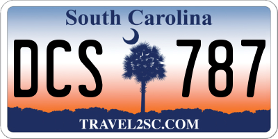 SC license plate DCS787