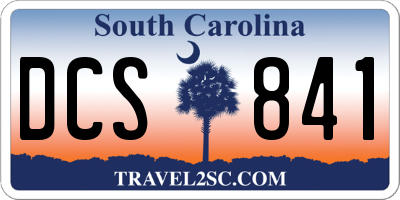 SC license plate DCS841