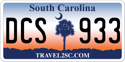 SC license plate DCS933