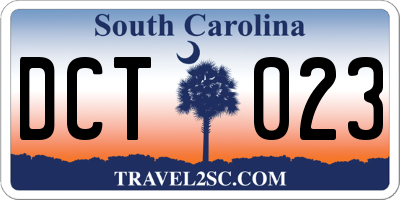 SC license plate DCT023