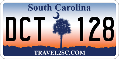 SC license plate DCT128