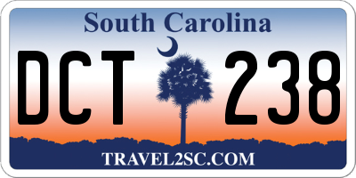 SC license plate DCT238