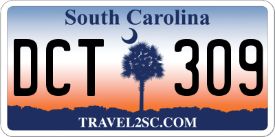 SC license plate DCT309