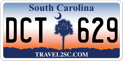 SC license plate DCT629