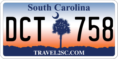 SC license plate DCT758