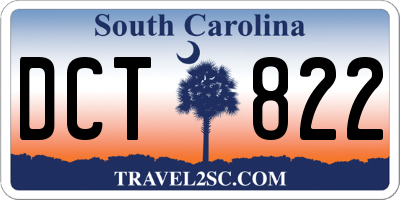 SC license plate DCT822