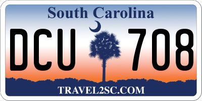 SC license plate DCU708