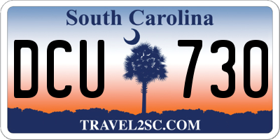 SC license plate DCU730