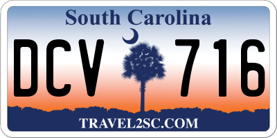 SC license plate DCV716