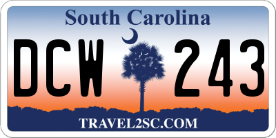 SC license plate DCW243
