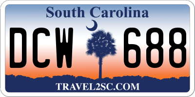 SC license plate DCW688