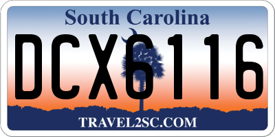 SC license plate DCX6116