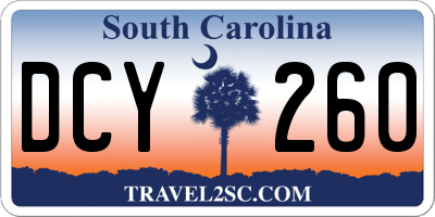 SC license plate DCY260