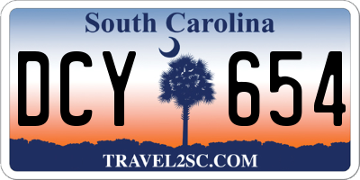 SC license plate DCY654