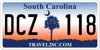 SC license plate DCZ118