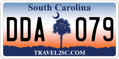 SC license plate DDA079