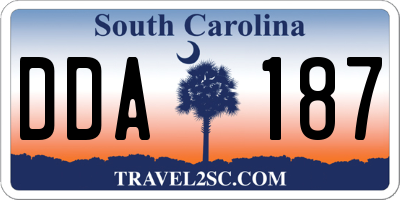 SC license plate DDA187