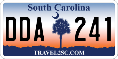 SC license plate DDA241