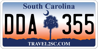 SC license plate DDA355